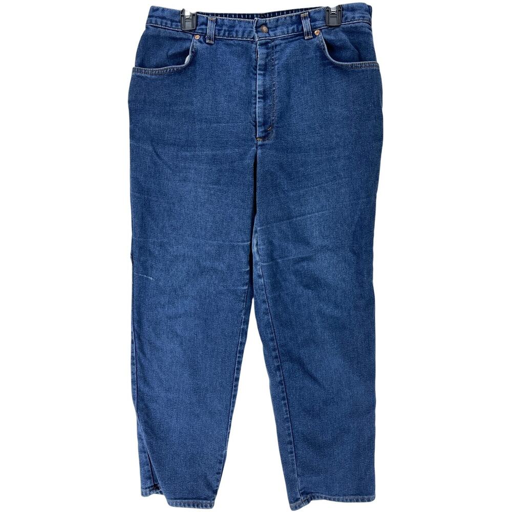 Vintage Levis Jeans Plus 20W Short Blue Elastic Waist Tapered Denim Prop 90s